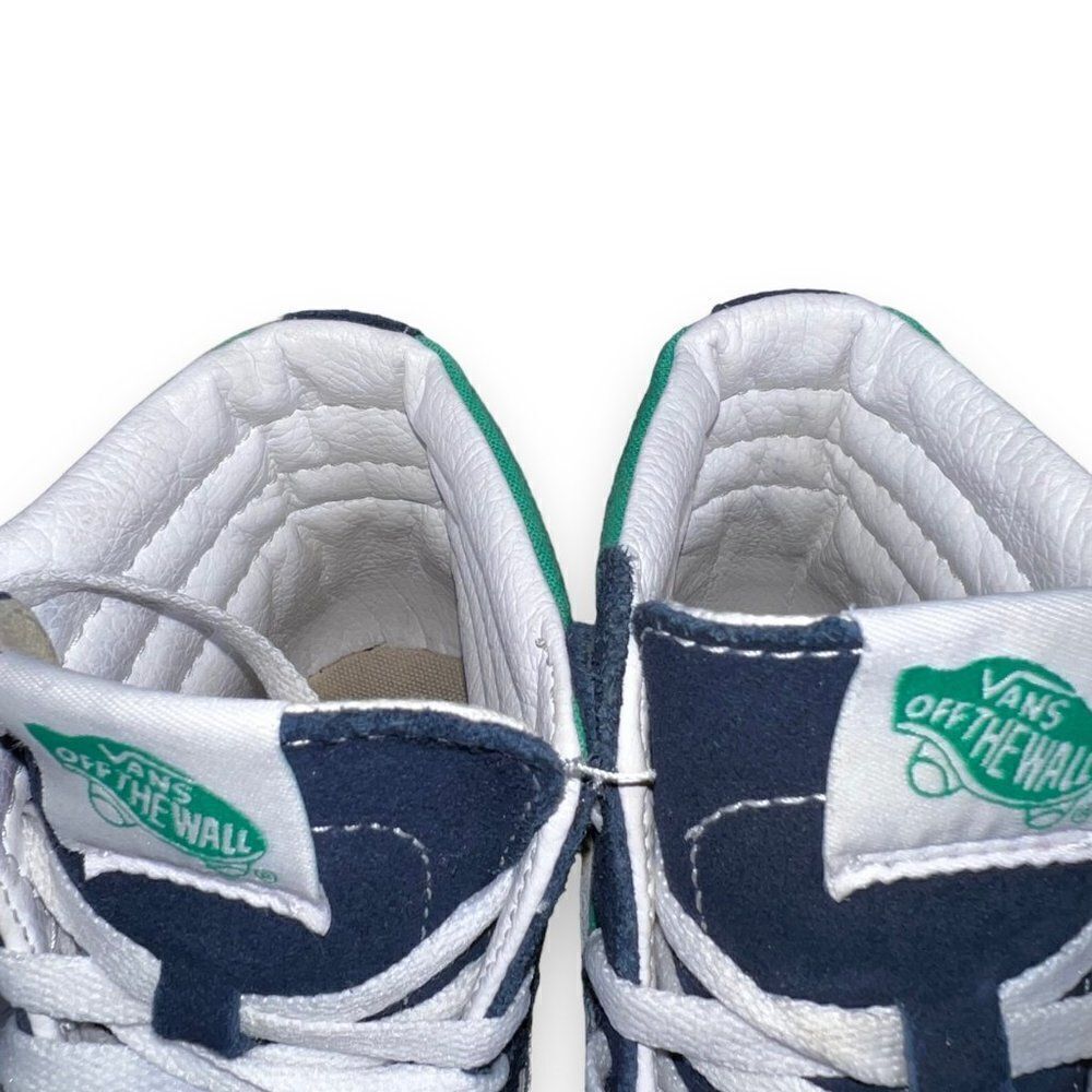 Vans Sk8-Hi Skate Shoes Navy Suede / Aqua Canvas / White Women's 5 - Picture 11 of 11